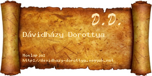 Dávidházy Dorottya névjegykártya