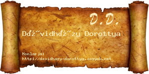 Dávidházy Dorottya névjegykártya